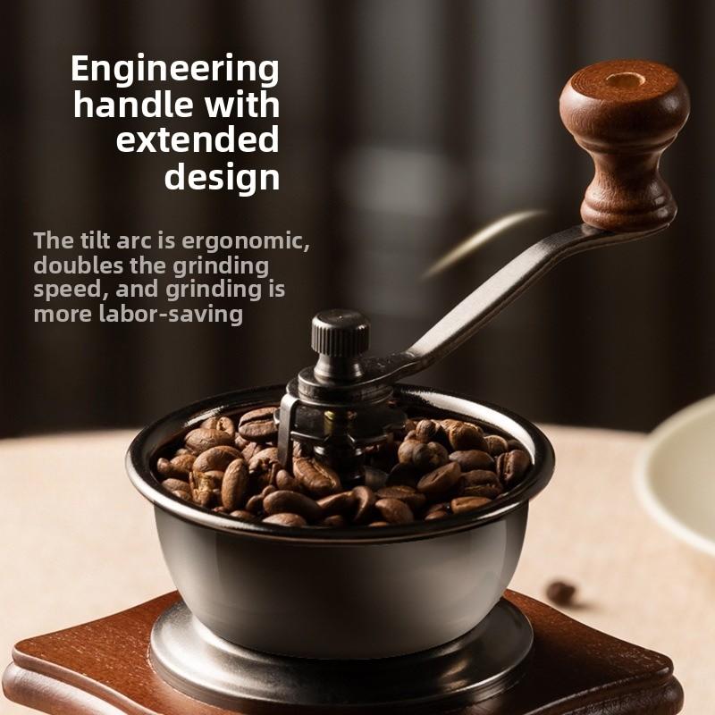 Vintage Manual Coffee Grinder with Drawers,anti Slip Base,adjustable Coarse and Fine Particle Size,used for Home Use and Travel