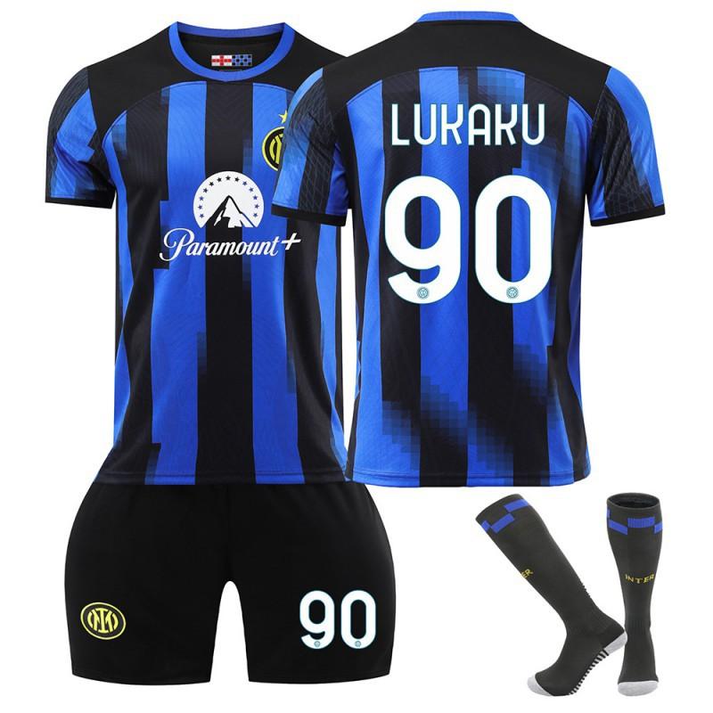 2324 Inter Mailand Heimfußballtrikot Nr. 10 Lautaro Set 9 Zeko 90 Lukaku Kinder-Trikot Version
