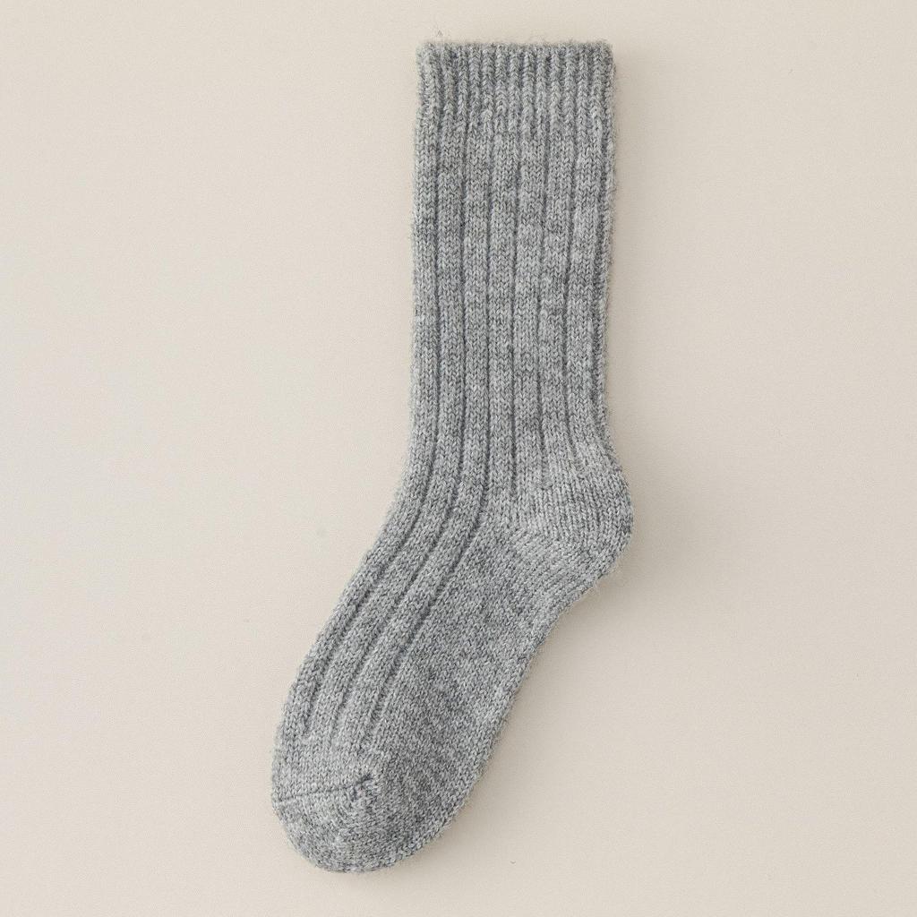 25 Chunky Wool Socks: Solid Color, Vertical Stripe, Japanese Lazy Style, Warm Winter Women's Knit Scrunch Socks.