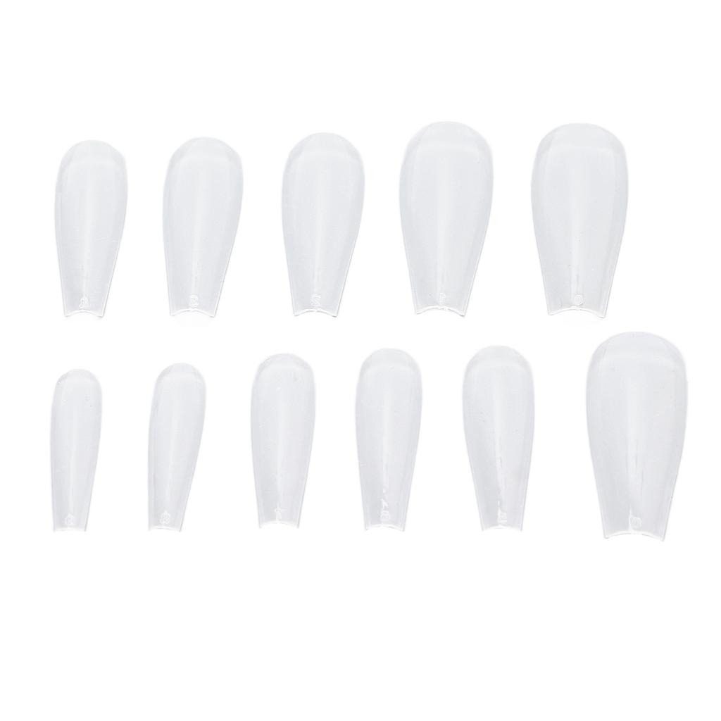 500pcs Artificial Long Nail Tips Transparent Fake Nail Extension Tips Wearable Nail Tips