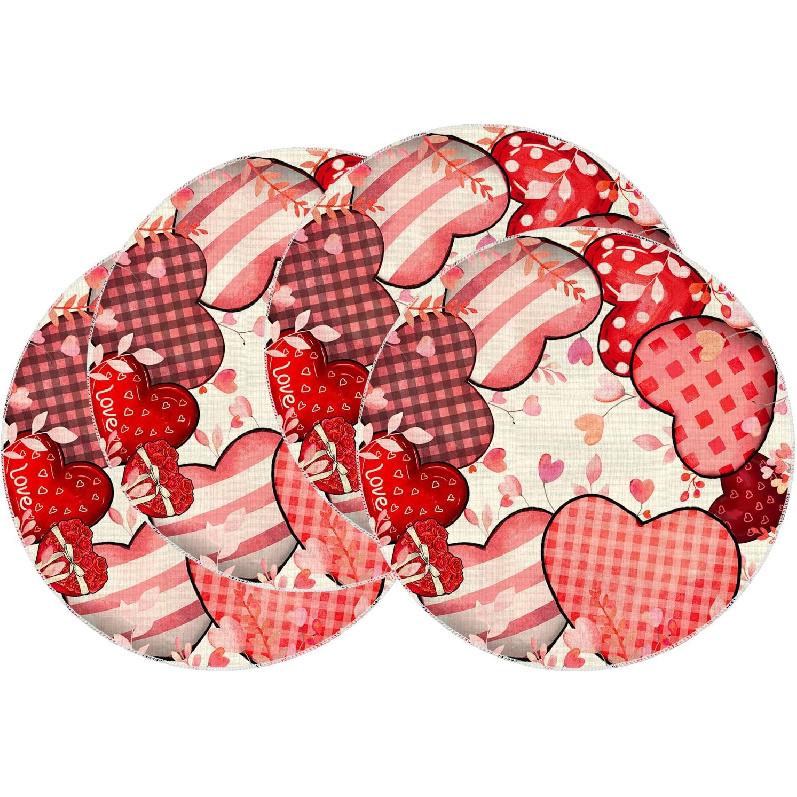 XCHI Love Hearts Valentine's Day Table Runner Table Decoration for Party Home Kitchen Dining Holiday Decor 13x72 Inch