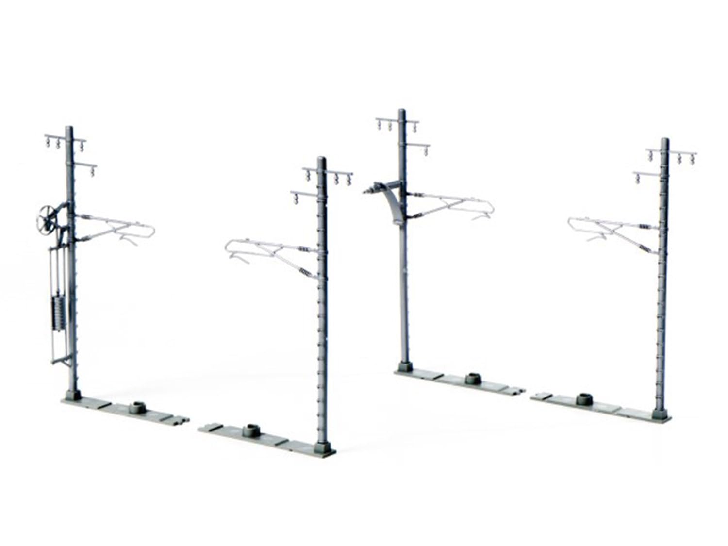 KATO N Gauge Single Track Wide Catenary Pack of Model Railway Supplies Pole, Gray, 20, 23-066-1,