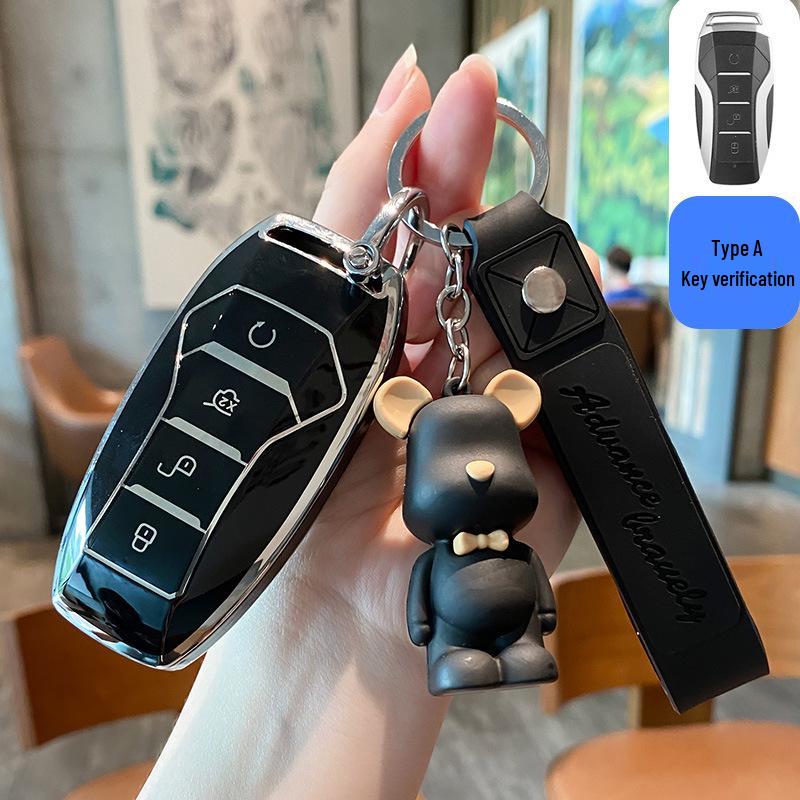 BYD Dolphin Key Case for Han Song, Tang DM-i, Qin Pro/Plus, Yuan, and E2 - Car Shell Buckle Bag.