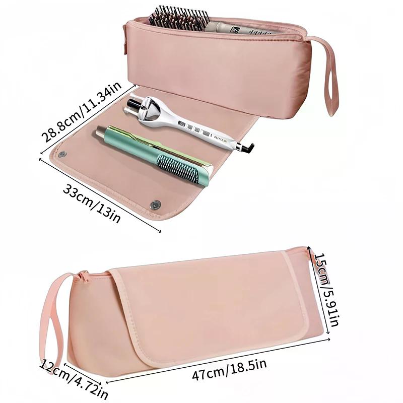 2-in-1 Hair Tools Travel Bag For Flat Irons, Straighteners, Curling Iron, And Haircare Accessories, With Interior Pockets