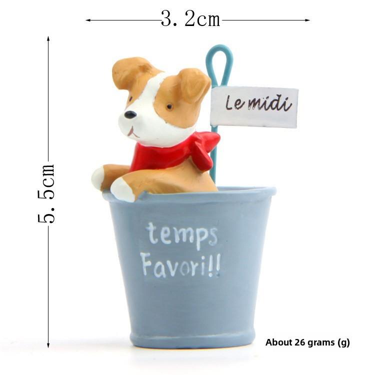 Letter Dog Resin Plant Pot Figurine Decor For Indoor Gardening And Giving Gift