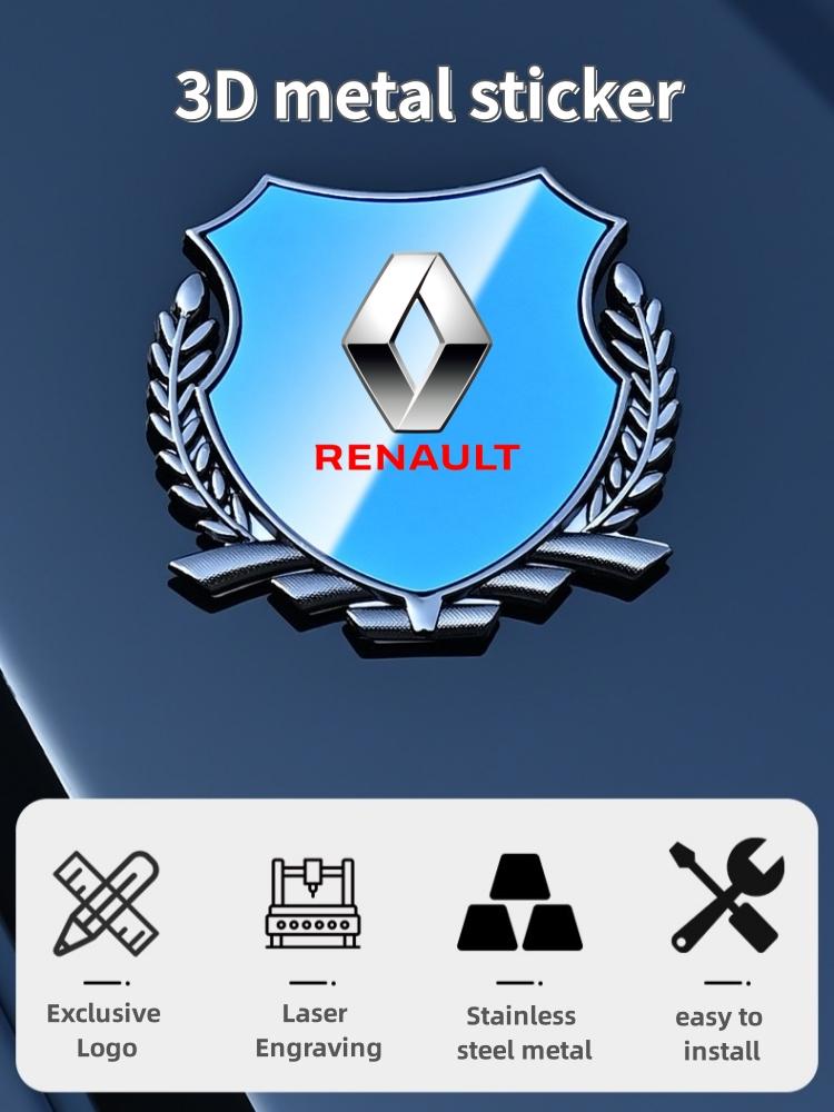 2026 Heiß Für Renault Radkappen 3D Metall Auto Kofferraum Fenster Seite Emblem Abzeichen Aufkleber FÜR RENAULT MEGANE 4 SCENIC TALISMAN ESC