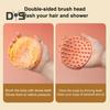 Silicone Shower Brush Scalp Massager Double-Sided Body Scrubber with Handle Hygienic 2-in-1 Body Scrub Bath Brush