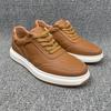 Top Layer Cowhide 2025 Autumn New Men's Casual Shoes Genuine Leather Breathable Men's White Shoes Trendy Men's Shoes