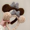 Cute Bow Plush Headband High Cranial Top Women's Autumn and Winter New Models Go Out Versatile Headgear Headband