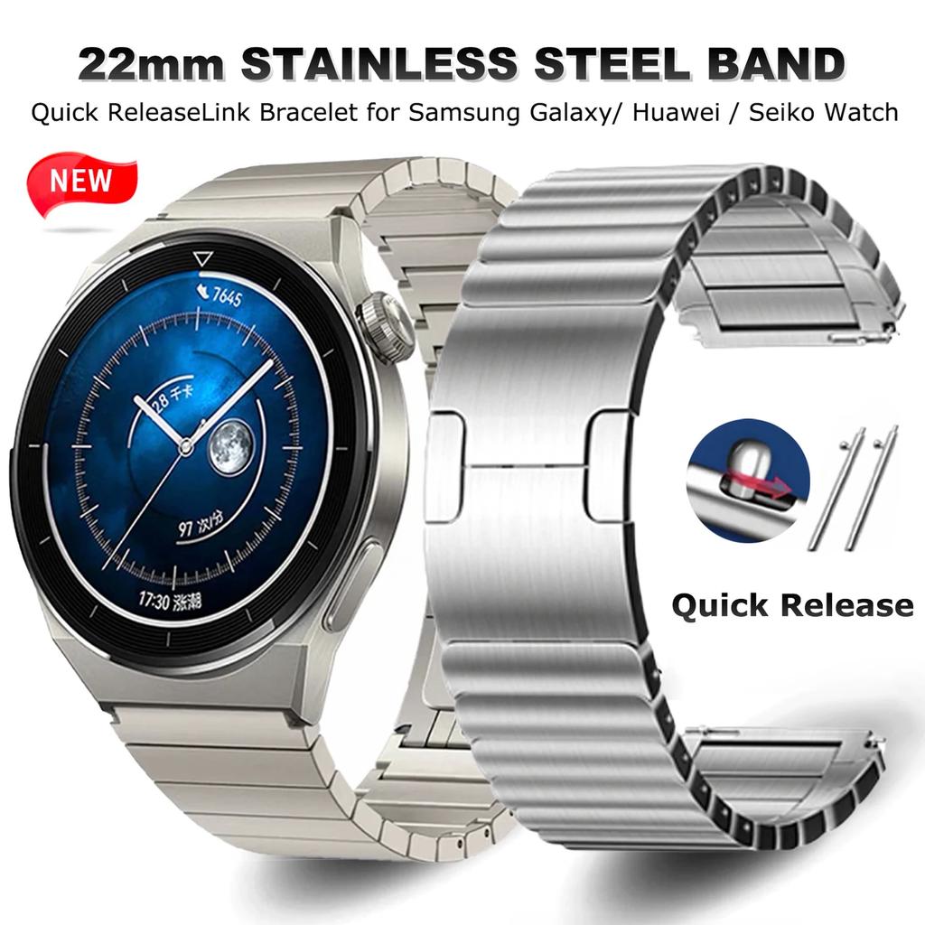 Stainless Steel Bracelet for Huawei Watch GT 4 46mm 2e 3 pro 42mm Strap for Samsung Galaxy 3 45mm for Amazfit GTR 47mm Band 22mm