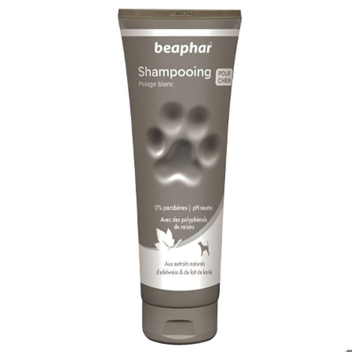 Shampooing Pour Chien - Beaphar - Pelage Blanc - 250ml - Edelweiss - Lait De Karité