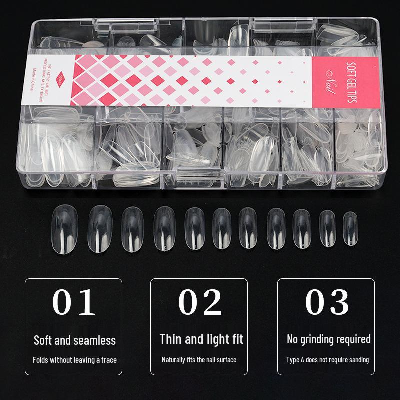 500-Pack Transparent Frosted Traceless Removable False Fingernails - Handmade Wearable Nail Art Stickers