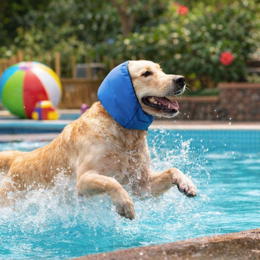 Sweat à capuche apaisant Imperméable Oreillettes pour chien Réduction du bruit Casquette de bain réglable pour animal de compagnie Confort élastique Capuche apaisante pour animal de compagnie Feu d'artifice