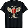 Srbsko Srbija Srbský Srbský Orel Vlajka CCCC Azbuka Tričko