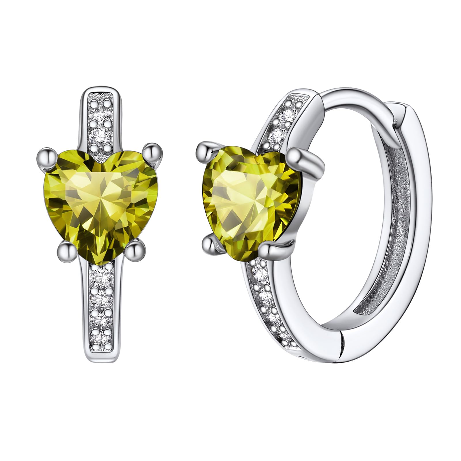 

Earrings for Silver Hoop Ring Accessories [Silvora] Women, Heart, 925, Earrings, Non-Worn, Earrings, Zirconia, Birthstone, August,