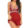 Women Sexy  Chemise Lace Lingerie Babydoll Set V-neck Teddy Sleepwear 
