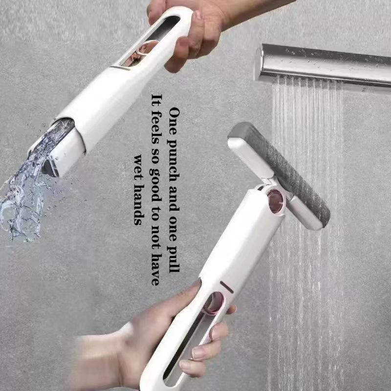 Mini balai de nettoyage portable à essorage automatique pour vitres, écrans, bureau, voiture, extérieur, maison
