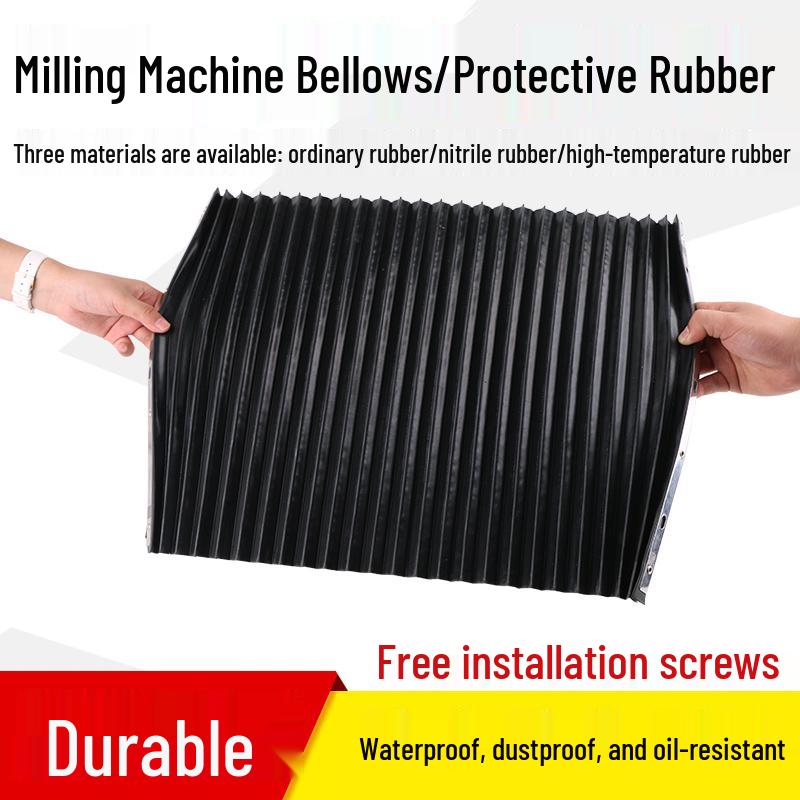 Turret Milling Machine Rubber Bellows Protective Cover - Anti-Iron Filings & Chip Guard