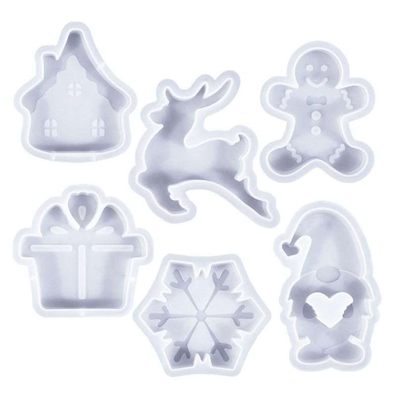 6/8Pcs Halloween Themed Silicone Candle Moulds for Epoxy Resin, Christmas Theme Silicone Candle Molds for Candle, Soap