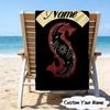 1PC Custom Name Beach Towel Slipk-not Band Artwork Beach Towel, Suitable for Camping, Travel, Beach Accessories, Super Absorbent, Family Gift