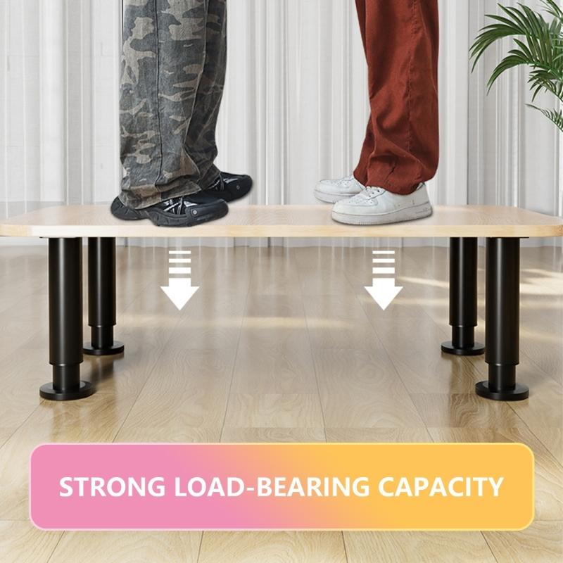 Packung mit 2 verstellbaren Stahlmöbelbeinen Sofabeine Couchbeine Stoßdämpfende Fußpolster für Schreibtische Sofas Regale & Kommoden