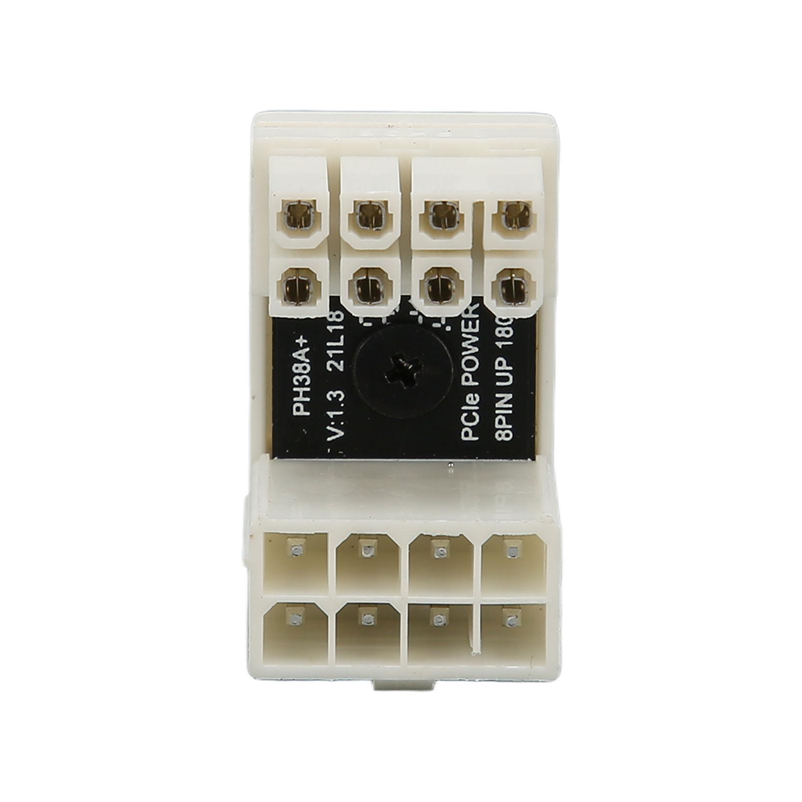 

GPU PCIe Connector White 8Pin 180 Degrees ABS Shell Thick Copper Graphics Card Power Connector for Desktop Computer