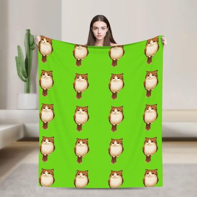 Internet Famous Meowl Cat Owl Meme Flannel Blankets Winter Soft Throw Blanket Children Outdoor Comfortable Bedspread Sofa Cover