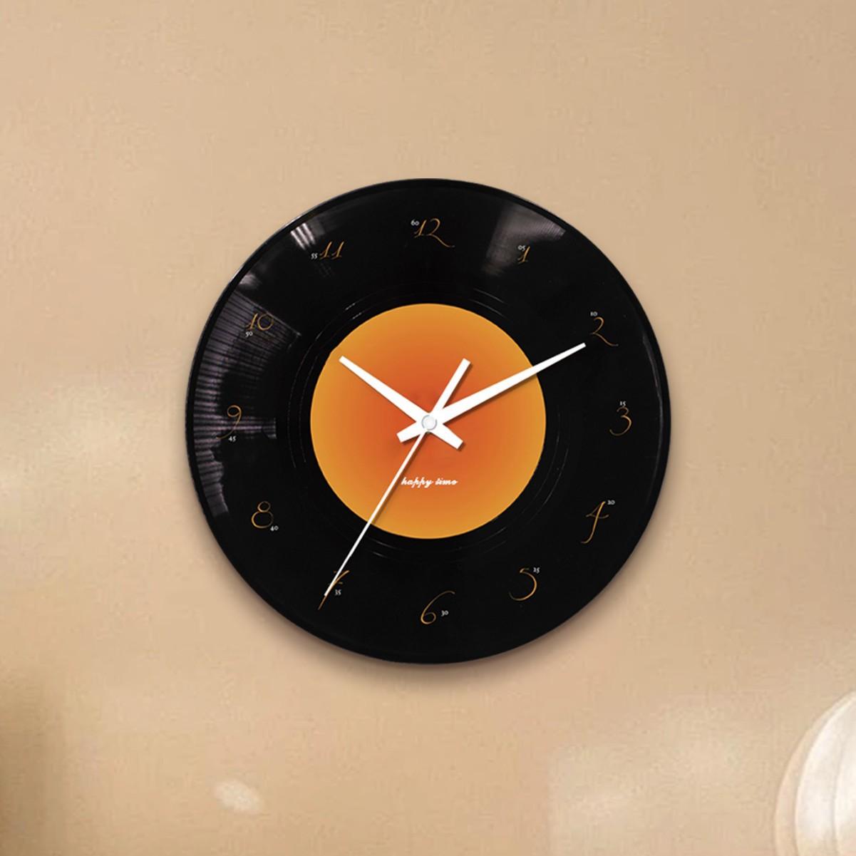 

Часы из виниловой пластинки Sunset Record Clock Настенные часы из виниловой пластинки Sunset Высококлассные украшения Ретро часы DIY Настенные часы для кафе-бара 30*30cm