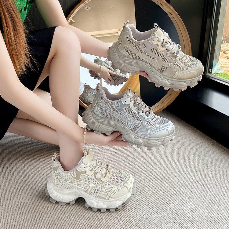 Fashion Spring and Summer Muffin Bottom Platform Shoes Are Not Tired Feet Mesh Casual Sports Shoes Women