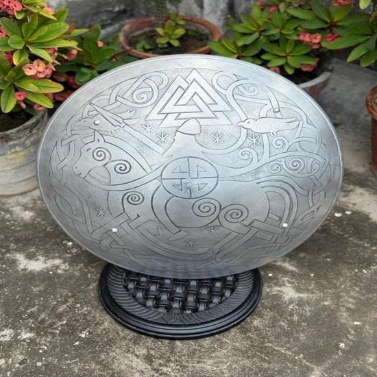 Odin On Sleipnir Viking Shield  Norse Mythology Wall Decor Handcrafted Aluminum Round Shield  Nordic God Wall  Cosplay Prop