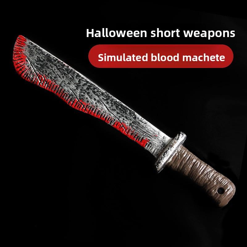 Vtipné Halloweenské Falešné Krvavé Rekvizity Plastový Nůž Kosa Hrůzostrašné Ruční Rekvizity Cosplay Party Rekvizity Halloweenské Dekorace Dárek