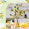 13 Pcs Faux Lemon Decoration Set Includes 3 Pcs 31.5 Inch Artificial Lemons Branch 10 Pcs 3 x 2 Inch Faux Yellow Lemons Fake Lemons Branch Fruit
