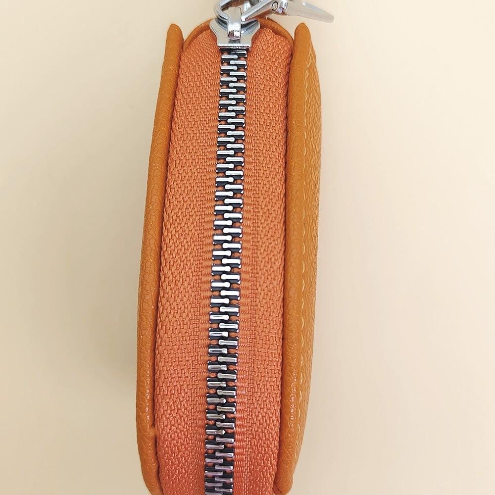 Multifunctional PU Leather Key Holder Bag Zipper Closure Compact Design Key Case Waist Hanging Key Organizer Car Keys
