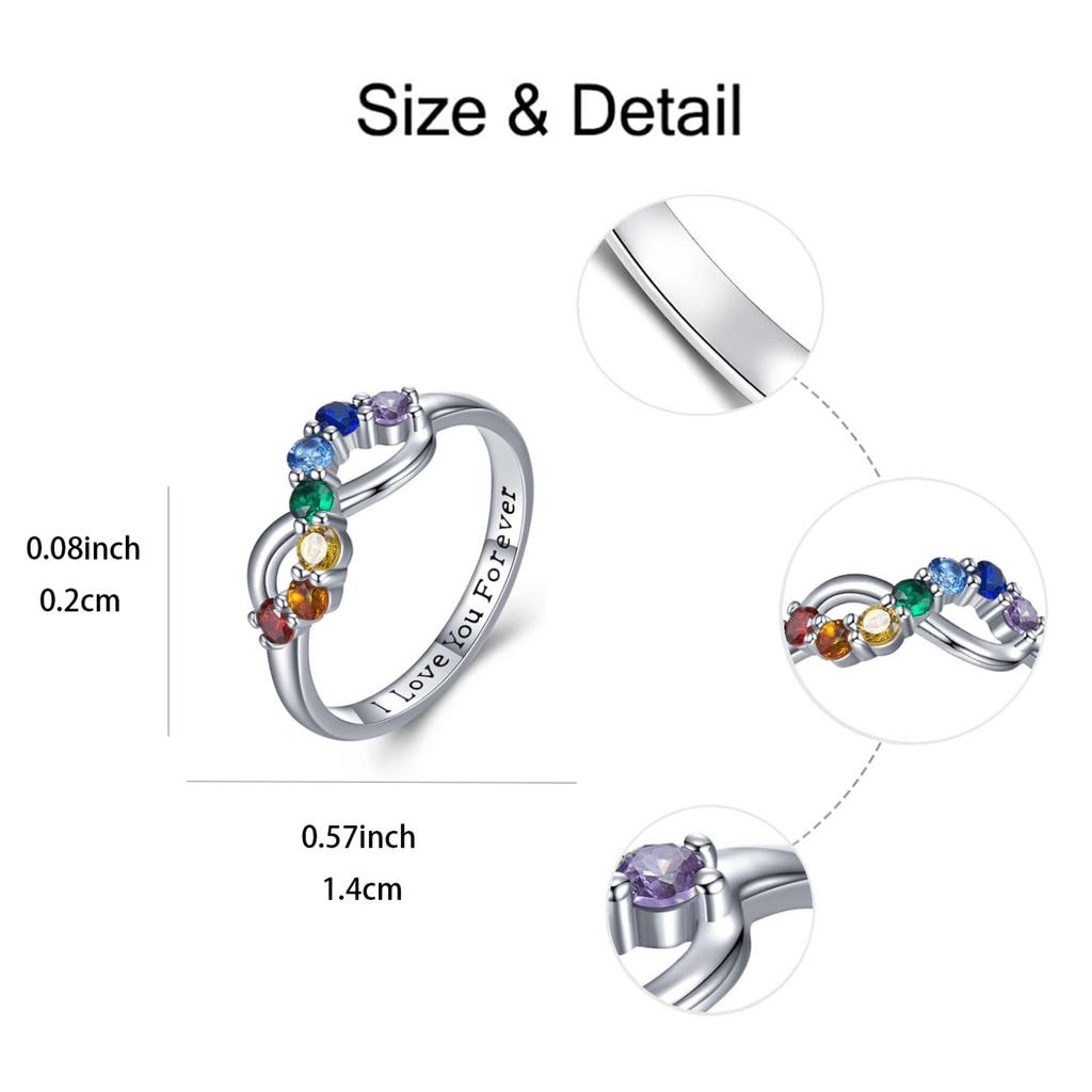 1Fashionable and Exquisite Colorful Artificial Stone Ring, a Perfect Gift for Birthdays and Christmas