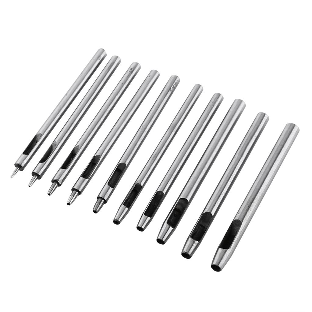 10 Stück Metallstanze Lederlocher Lochset Hohlgürtel Handwerkzeug 0,5 5 mm