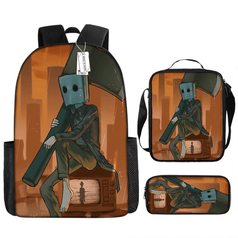 Toilet backpack European and American retro schoolbag fourth grade bag sketch large capacity portable bag
