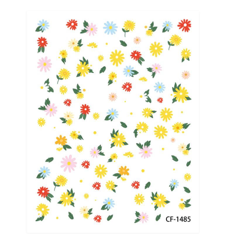 Cyansea Japanese Style Chrysanthemum Nail Art Stickers for Children s Fingernails Wildflower Embossed CF-1485