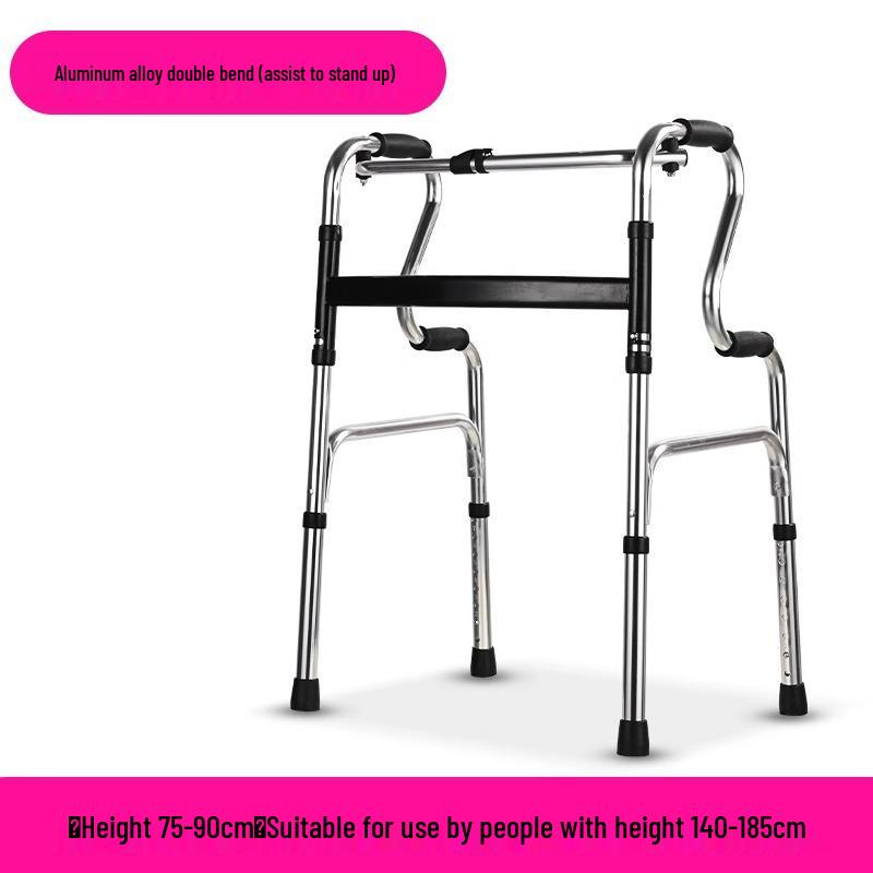 Adjustable Aluminum Alloy Walking Aid for Seniors - Four-Legged Crutches