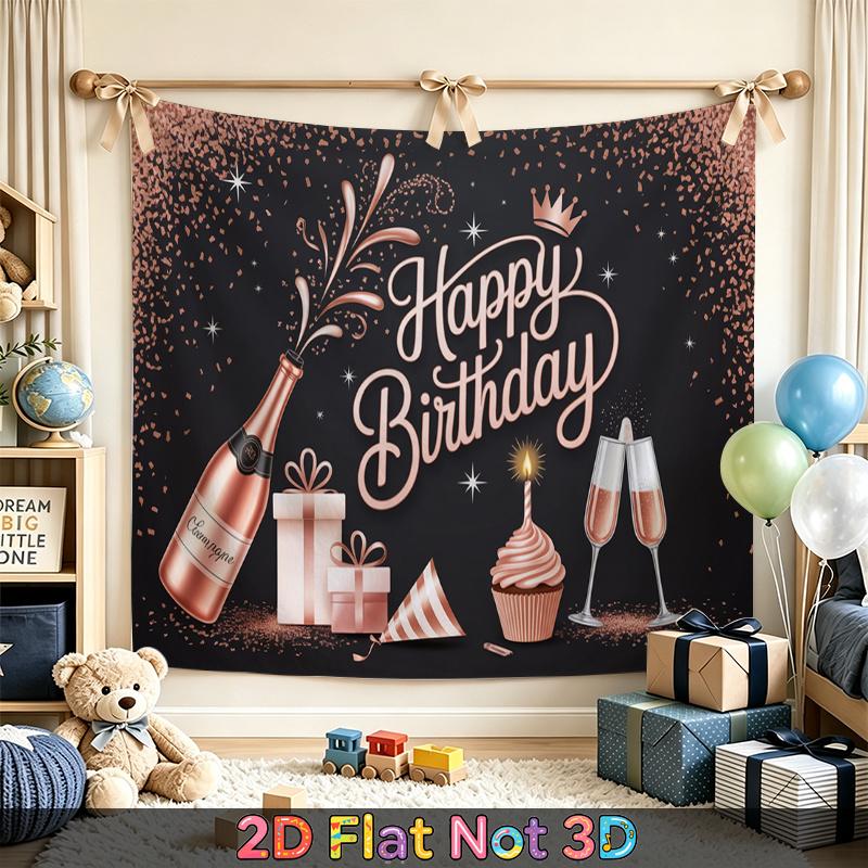 Party Backdrop Happy Birthday Birthday Rose Photo Booth Background Front Door Decor