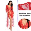 Lingerie for Women Sexy Long Lace Dress Sheer Gown  Kimono Robe