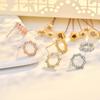 New Zircon Ring Earrings for Women Simple Niche Design and Personalized Versatile Earrings Trendy Earrings
