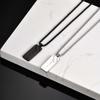 Stainless Steel Punk Cracked Square Pendant Necklace for Men, Minimalist Hip Hop Geometric Necklace Box Chain, Fashion Jewelry