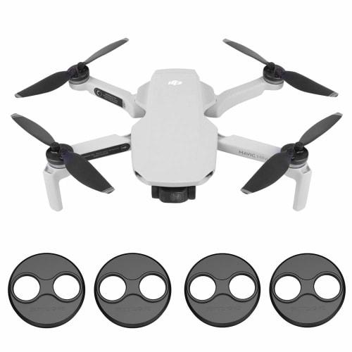 Kiowon Aluminum Alloy Motor Protective Covers for DJI Mini 4 Pro, Mini 3, Mini 3 Pro, Mini SE, and Mavic Mini Drones (4-Pack, Black)