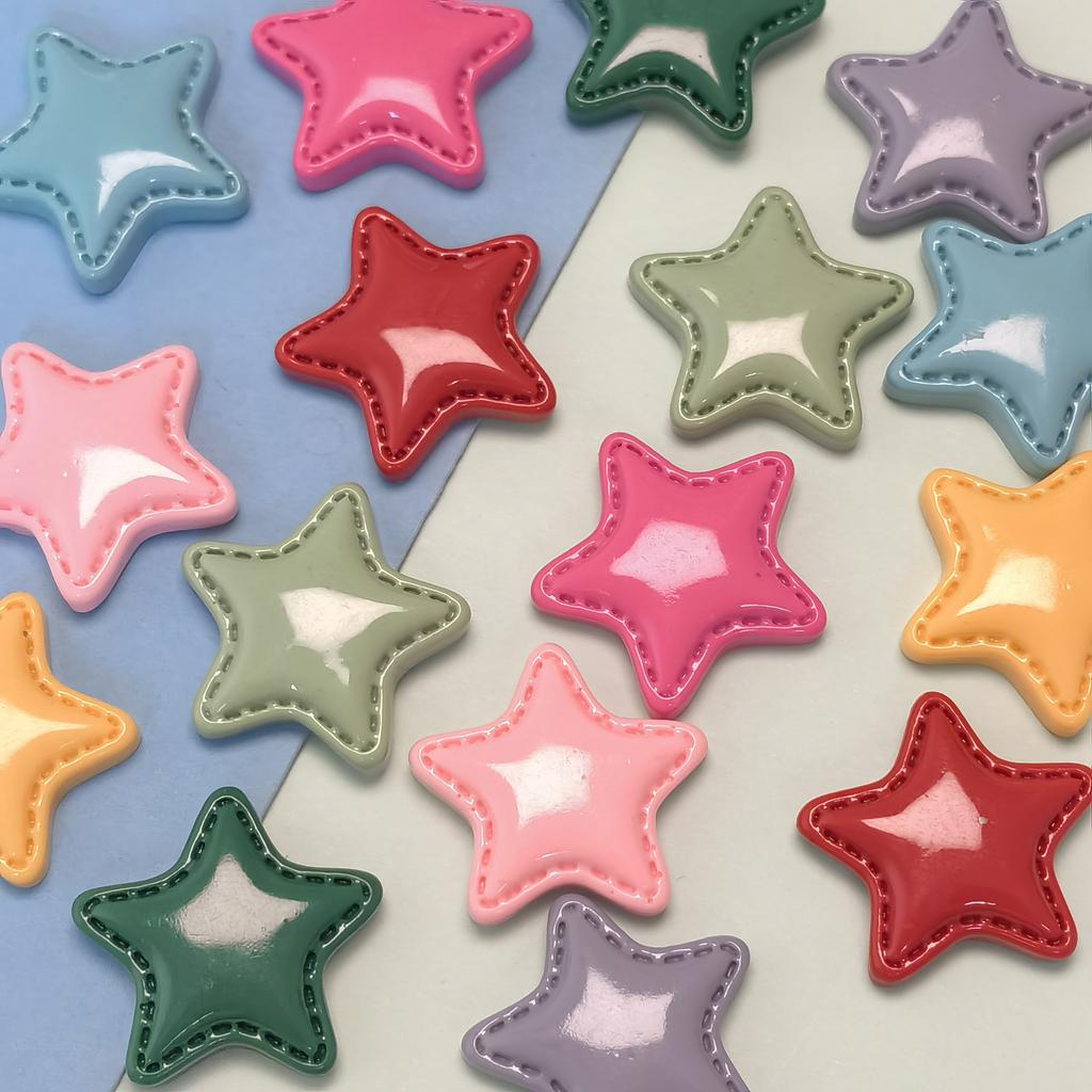100pcs Mini Kawaii Cute Star Flat Back Cabochons Scrapbook Diy Party Hairpin Accessories Home Decoration Craft
