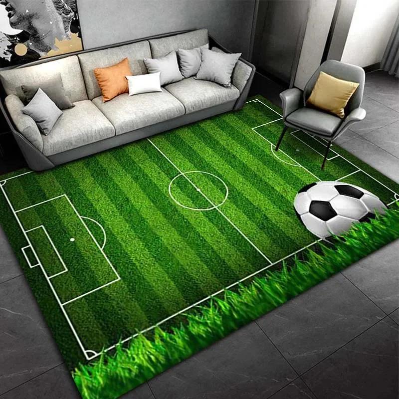 Basketball Court Motif Non-Slip Carpet for Boys Bedroom Living Room Sports Decor Welcome Mat Play Rug