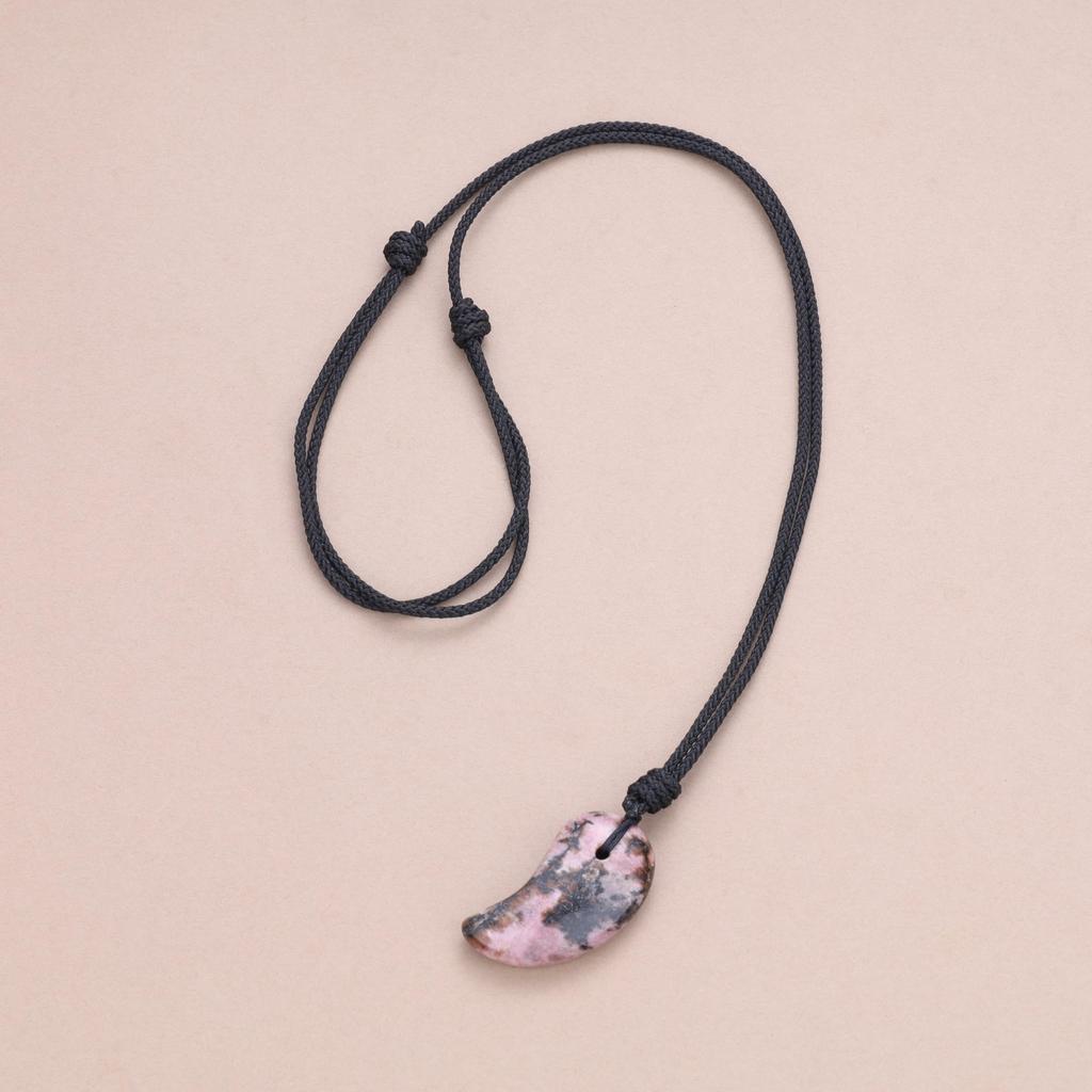 Gestreifte Inca Rose Liebe Erfolg Ehe Glück Glücksbringer Magatama Verstellbare Länge [Koai] Anhänger/Halskette Herren Damen