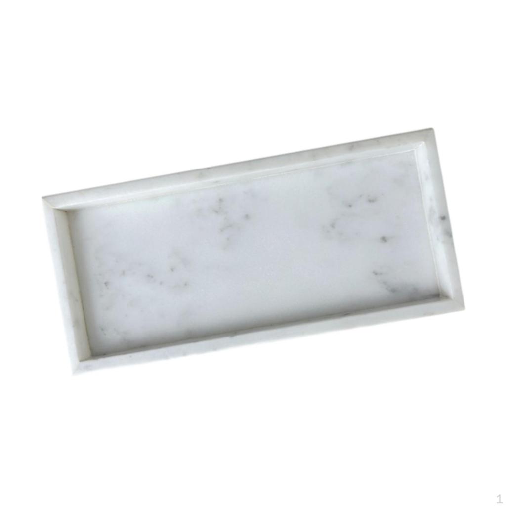 Marble Serving Tray Bathroom Vanity Perfume Holder Jewlery Dish for Dresser Coffeeshop