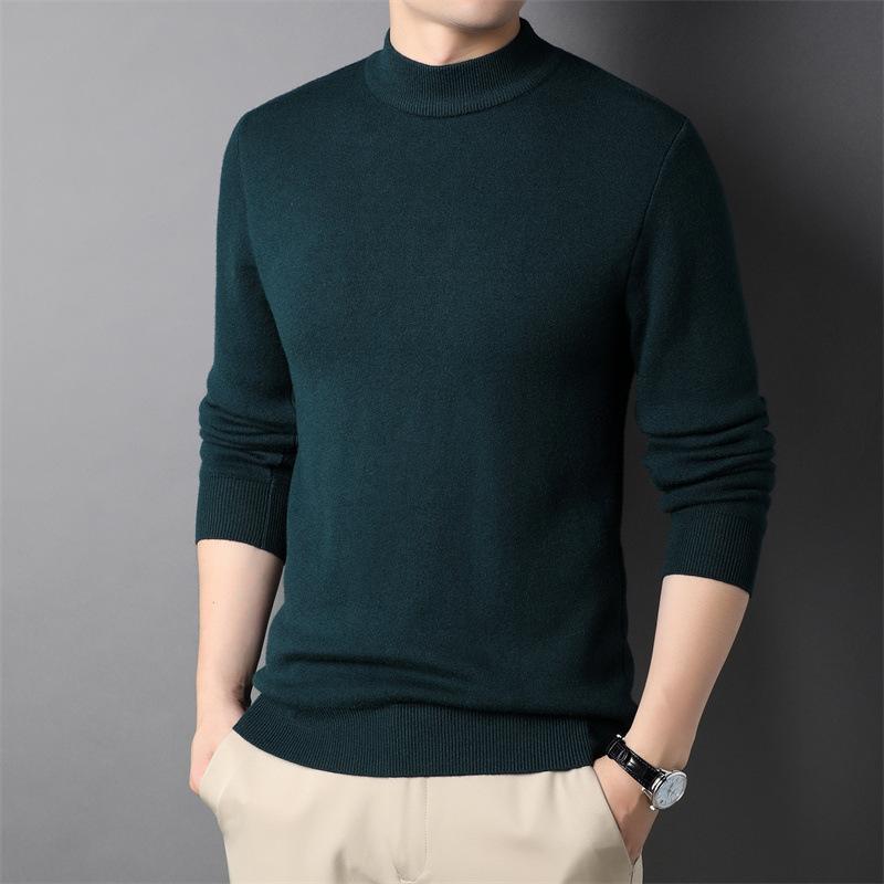 Neuer Herbst Einfarbig Jugend Slim-fit Rundhals Herrenpullover Vielseitiger Business Strickpullover Herren Unterziehpullover
