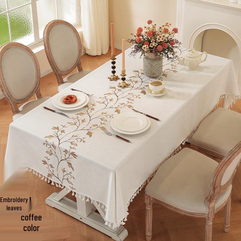 

Yingchuang Art Cotton Linen Rectangular Tablecloth Set: Tablecloth, Runner, Mat, Napkin, Dining Chair Cover. 90x90cm
