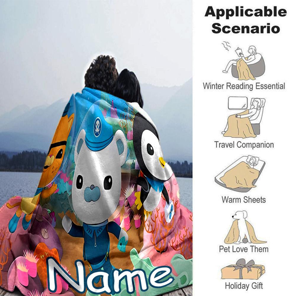 Customiz Name Personality Octonauts Blanket Soft &Warm Sofa Office Bed Travel Lunch Break Blanket, Gift Suitable All Seasons